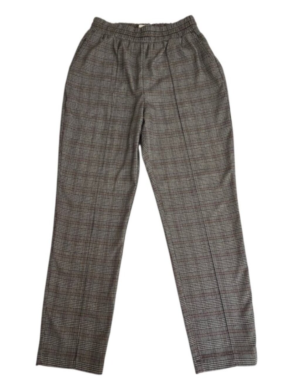 Abercrombie & Fitch Women’s Glen Plaid Pull-On Trousers – Comfort Elastic Waist